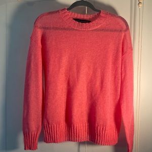 French Connection Hot Pink Size S Thin Knit Sweater